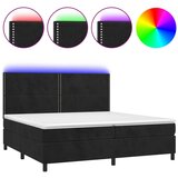  box spring s madracem LED crni 200x200 cm baršun | shoptok.hr