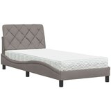  Krevet s madracem smeđesivi 90x200 cm od tkanine - Sivo-smeđa 90 x 200 cm | shoptok.hr