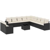  12-dijelni set vrtnih sofa od poliratana s jastucima crni | shoptok.hr