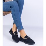 Gemre Black perforated eco-suede moccasins with a gold decoration Truffi | Shoptok.si
