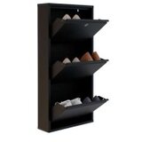 Hanah home Ormar za cipele Locking 3 Piece Metal Black OUTLET Cene