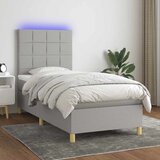  box spring s madracem LED svjetlosivi 90x200 cm tkanina | shoptok.hr