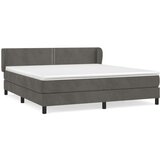  Box spring postelja z vzmetnico temno siva 160x200 cm žamet, (20901599) | Shoptok.si
