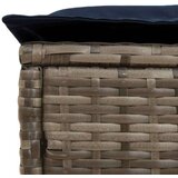  Vrtni otoman Siva i tamnoplava 80 x 38 x 42 cm PE ratan | shoptok.hr