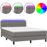  Krevet box spring s madracem LED tamnosivi 140x200 cm tkanina | shoptok.hr