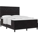 vidaXL Box Spring Krevet s Madracem Crna 140x200 cm Baršun | shoptok.hr