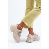 Boto Women's sneakers with chunky sole and decorative lacing beige Relissa | shoptok.hr