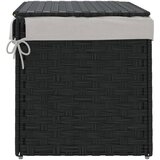  Košara za rublje s poklopcem crna 55,5x35x34 cm od poliratana | shoptok.hr