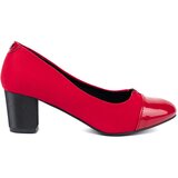 GOODIN Red pumps with a patent toe Cijene