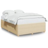 Maison Chic Posteljni okvir - Dvoposteljna postelja - Zakonska postelja brez vzmetnice krem 140x190 cm blago-J12183, (21772855) | Shoptok.si