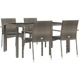  5-dijelni vrtni blagovaonski set sivi od poliratana | shoptok.hr