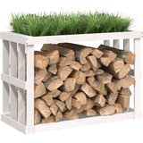 Vanjski držač za cjepanice bijeli 108x52x74 masivna borovina | shoptok.hr