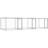 Kavez za pse s vratima sivi 6 x 2 x 1,5 m od pocinčanog čelika | shoptok.hr
