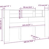  Uzglavlje s ormarićem boja dimljenog hrasta 180x18,5x104,5 cm | shoptok.hr