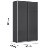 Modern Living Omara Z Drsnimi Vrati Feldkirch, Antracit Slike