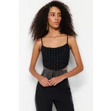 Trendyol Crop Top - Black - Plain