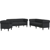  3-dijelni set sofa crni od tkanine | shoptok.hr