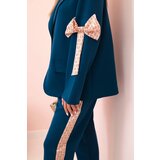 Kesi Włoski Women's set with viscose – blazer with lapels and trousers with a sea green stripe | ePonuda.com