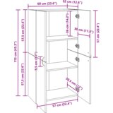 vidaXL Pisarniška omara artisan hrast 60 x 32 x 115 cm Konstruiran les | Shoptok.si