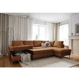Miuform Narančasta/smeđa sklopiva kutna garnitura od samta (s desnim kutom) Lofty Lilly – | shoptok.hr