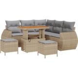 vidaXL set sofe za vrt od 8 dijelova s jastučićima Bež Poli ratan Akacija | shoptok.hr