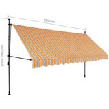 vidaXL tenda na ručno uvlačenje s LED svjetlima 350 cm žuto-plava | shoptok.hr