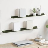  Lebdeća polica 2 pcs Maslinasto zelena 80 x 9 x 2,5 cm Čelik | shoptok.hr