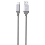 Silicon Power SP1M0ASYLK30AC1G USB3.0 to USB-C Cable, Boost Link Nylon LK30AC, Supports QC3.0/QC2.0 up to 3A, Up to 5Gbit/s, Gray, 1m Cene