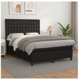  S oprugama i madracem crni 140 x 200 cm od umjetne kože | shoptok.hr
