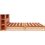 Krevet s regalom za knjige bez madraca 200x200 cm masivno drvo | Eponuda.ba