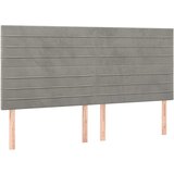 Maison Chic Posteljno vzglavje - Vzglavna omarica 4 kosa svetlo siv 80x5x78/88 cm žamet, (22077568) Cene