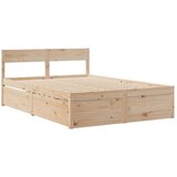vidaXL Postelja s predali in vzmetnico 120x190 cm trdna borovina | Shoptok.si
