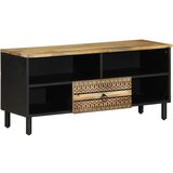 Maison Chic TV omarica - TV enota - Televizijska omarica črna 100x33,5x46 cm masivni neobdelan les Mango, (21702245) | Shoptok.si