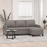 vidaXL Kavč trosed s stolčkom za noge taupe 180 cm blago | Shoptok.si