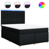  Krevet s oprugama i madracem crni 140 x 190 cm od tkanine | shoptok.hr