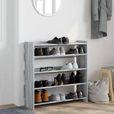 vidaXL Regal za čevlje siva sonoma 80x25x81 cm inženirski les | Shoptok.si