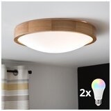  Brilagi-LED RGBW prigušiva stropna lampa CARVALHO SLIM 2xE27/15W/230V Wi-Fi hrast prečnik 37 cm | Eponuda.com