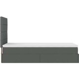 vidaXL Otomanski posteljni okvir z vzmetnico siv 90x190 cm blago | Shoptok.si