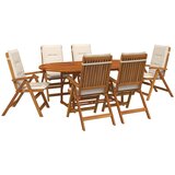  7-dijelni vrtni blagovaonski set Prirodna Čvrsto drvo akacije | shoptok.hr