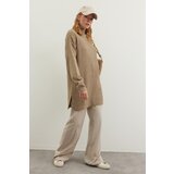 Trendyol Mink Stand Up Collar Corduroy Knitwear Sweater | Shoptok.si
