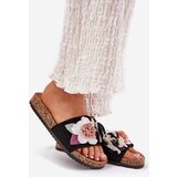 Boto EVENTO Women's Slides With Flowers On Cork Platform Black Zinrosa | Shoptok.si
