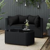 Maison Chic Seti vrtnega pohištva - Vrtna garnitura - Vrtni pohištvo set 3-delna z blazinami črn poli ratan, (21810911) | Shoptok.si