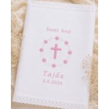  KRSTNI PRTIČEK s križcem v belo roza kombinaciji KRSPRT 03 | Shoptok.si