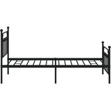 Metalni okvir kreveta uzglavlje i podnožje crni 107x203 cm | shoptok.hr