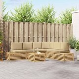  7 kom. Set vanjskih sofa Poliester Bijela i bež | shoptok.hr