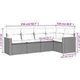  5-dijelni set vrtnih sofa s jastucima bež od poliratana | shoptok.hr