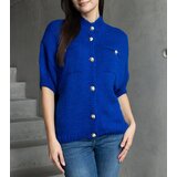 Gemre Women's blue short-sleeve sweater with decorative buttons Shela | Shoptok.si