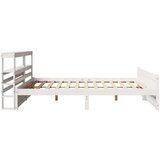  Posteljni okvir z vzglavjem bel 200x200 cm trdna borovina, (21303999) | Shoptok.si