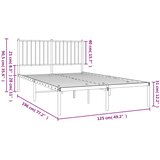  Metalni okvir za krevet s uzglavljem bijeli 120x200 cm | shoptok.hr