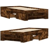  Okvir kreveta bez madraca dimljena boja hrasta 75x190 cm drveni | shoptok.hr